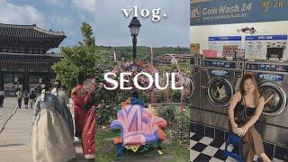 seoul vlog 2 a rainy day in everland  gyeongbokgung palace • hanok cafe • laundry