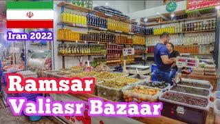 Walking tour of Valiasr bazaar in Ramsar city  shopping vlog  Iran 2022