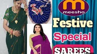 Meesho new arrival  Teej festival saree meesho sawan ️ collection Rkhaban saree haul affordable