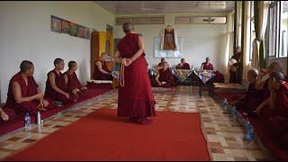 Tibetan Buddhist nuns take exams for the Geshema Degree July 2023