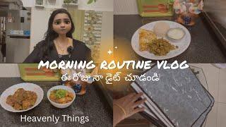 My morning routine vlog  ఈ రోజు నా డైట్ lunch plate ఏం recipes ఉన్నాయో చూడండి Heavenly Things