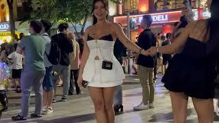 4k How is Vietnam Now? Midnight Street Walk Around So Many Beautiful Ladies