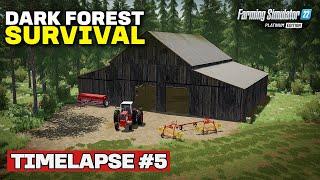 STARTING TO BUILD THE FARM YARD Dark Forest Survival FS22 Timelapse # 5