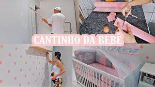 Cantinho da Alice ️ pintamos e decoramos o quarto novo  parede de bolinhas gastando pouco