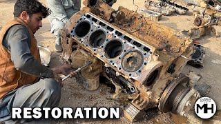 V8 Engine Restoration in 500$  How to Rebuild Destroyed Engine with Basic Tools