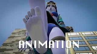 Giantess Deathmatch Widowmaker vs. Mei All parts + alternate ending