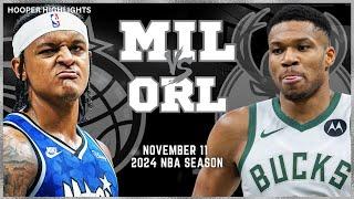 Milwaukee Bucks vs Orlando Magic Full Game Highlights  Nov 11  2024 NBA Season