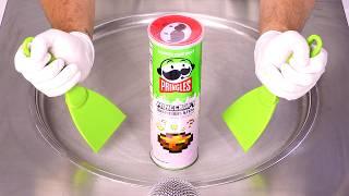 How to make PRINGLES MINECRAFT SUSPICIOUS STEW Ice Cream Rolls  ASMR no talking