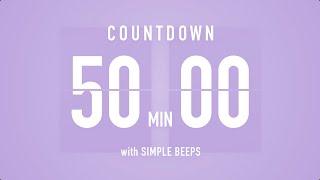 50 Min Countdown Flip Clock Timer  Simple Beeps 🫐 