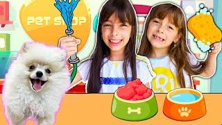 Transformamos nossa casa em um petshop  Jéssica Godar e Laurinha e Helena e Gabriel