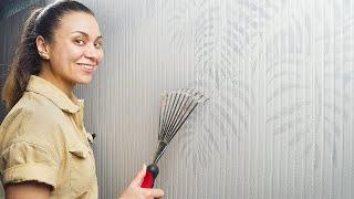 RAKE + PLASTER = SUPER WALL DECOR interior design ideas for a penny  DIY REPAIRS