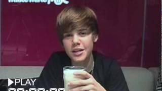 THE RESULT Justin Bieber takes the makemineMilk Challenge facebook.commakeminemilk