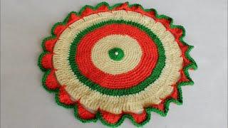 New WOW  Woolen Rumal Making  Rumal Design  Woolen Crafts  Table Mat  Thalpos