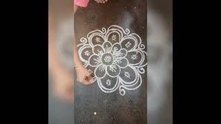 Simple flower design rangoli kutty poo kolam easy rangoli for beginners