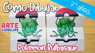 Como dibujar pokemon BULBASAUR   DIBUJO SORPRESA  Arte y Dibujos para Niños