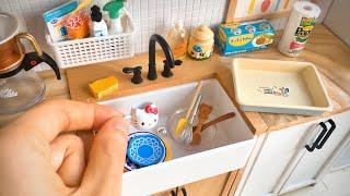 Toy Miniatures 16 Kitchen Sink Cabinet Set  Toy Miniatures Re-Ment Mini Kitchen  袖珍16迷你廚房全木製組合櫃