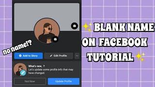 how to set blank name on facebook  blank nameno name on facebook