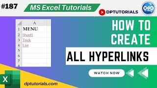 How to create a list of hyperlinks to all worksheets in an excel workbook