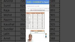 SUM VLOOKUP formula in Excel