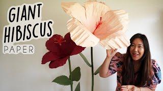 Giant Hibiscus Paper Flower DIY Crafts  How to Step by Step Tutorial