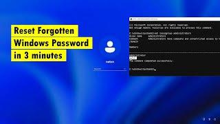 Reset Forgotten Windows 1110 password in 3 minutes