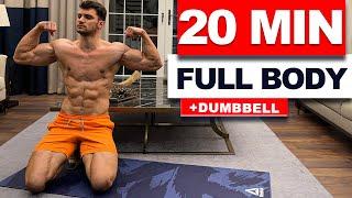 20 Min Full Body Workout  Build Muscle Burn Fat Dumbbell  velikaans