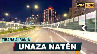 UNAZA E MADHE NATËN TIRANA ALBANIA DRIVING REAL-TIME  ▶ 13 Minutes Tiranë Shqipëri 4K HDR