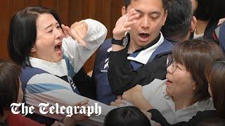 Violence breaks out in chaotic Taiwanese parliament