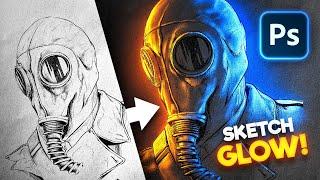 Make Your Sketches GLOW Using Photoshop