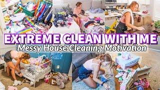 EXTREME CLEAN WITH ME  MESSY HOUSE SUMMER CLEANING MOTIVATION  EVERYDAY MOM LIFE CLEANING