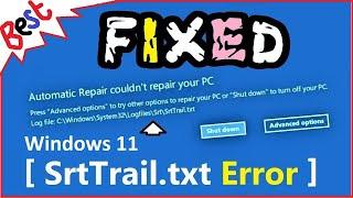 SrtTrail.txt Windows 11 FIX  How to Fix C WindowsSystem32LogFilessrtSrtTrail.txt