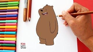 How to draw and color GRIZZLY from We Bare Bears