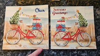 Handmade Christmas Card Ideas - 4 ways. Stamp emboss Decoupage or from kits. #crafting #cards