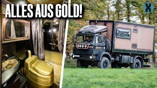 Hier ist die WC-Schüssel aus Gold Ein besonderer IVECO selbstgebaut