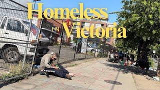 Homelessness in Victoria BC Canada - June 2023  Pandora Avenue