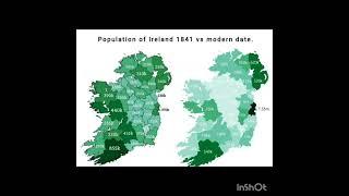 Population of Ireland 1841 vs now #ireland #geography #history #shorts #map #geopolitics #famine
