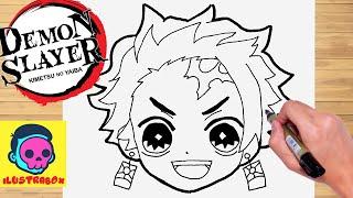 como dibujar tanjiro kamado kawaii  how to draw tanjiro kawaii  Demon Slayer