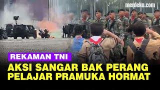 Rekaman Aksi TNI Sangar Bak Perang Kota Diserbu Pelajar Pramuka Langsung Hormat