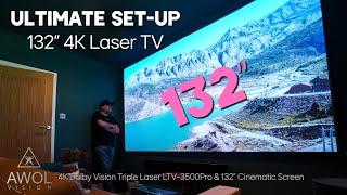 Latest Ultimate Set Up 132 Inch Laser TV Unboxing & Set-up  AWOL Vision LTV-3500 Pro 132 Screen