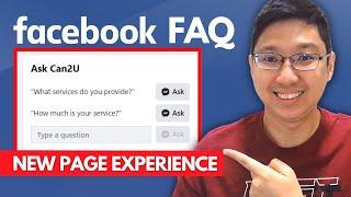 How to Set Up Frequently Ask Questions FAQ on Facebook New Page Experience