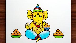 Ganpati Bappa Drawing  Ganesh Chaturthi Special Drawing Ganesha Drawing Step by Step..