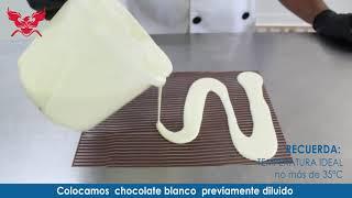 FILIGRANA EFECTO ESPIRAL DE CHOCOLATE GOOL BITT COBERTURA BLANCA Y NEGRA