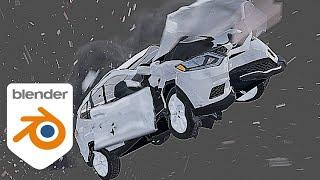 How to simulate a car crash in blender