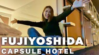 YAMANASHI  Cheap and clean inncapsule hotel in Fujiyoshida and Lake Kawaguchi Japan travel vlog