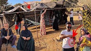 Mahmoud’s Injured Hand During Tent Setup