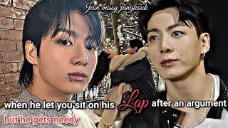 when he let you sit on his lap after an argument but he gets needy #jungkookff #btsff