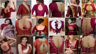 Very Beautiful Maroon Color Blouse DesignsBlouse Back Neck DesignsBlouse Designs