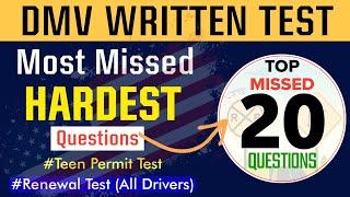 The 20 Hardest Questions in DMV Written Test  DMV Written Test 2024  CA DMV Senior Written Test