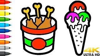 Рисуем курочку и мороженое красиво и легко Малышата Рисуют #263