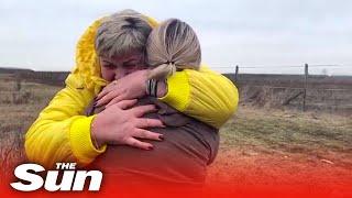 Heartwarming moment Ukrainian mother reunites with children at Hungary-Ukraine border